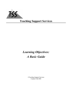 Learning Objectives: A Basic Guide