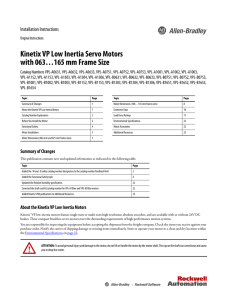Kinetix VP Low Inertia Servo Motors Installation