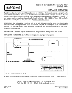 Edelbrock 1795 Fuel Pump Relay Installation Instructions