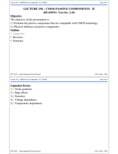 lecture 194 – cmos passive components - ii