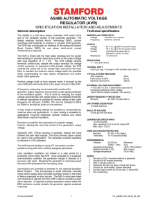 AS480 AUTOMATIC VOLTAGE REGULATOR (AVR)