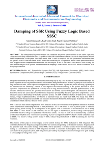 Damping of SSR Using Fuzzy Logic Based SSSC