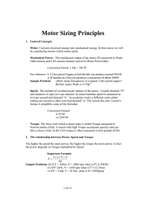 Motor Sizing Principles