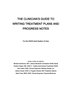 the clinician`s guide to writing treatment plans and progress notes