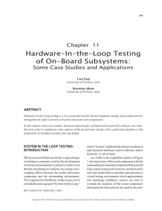 Hardware-In-the-Loop Testing of On-Board Subsystems