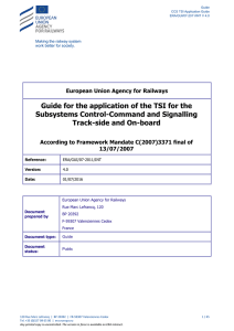 Guide for the application of the TSI for the Subsystems Control