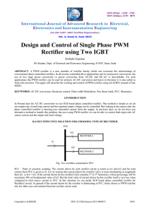 Design and Control of Single Phase PWM Rectifier using Two IGBT