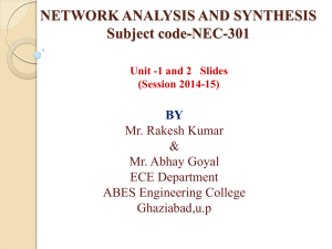 NETWORK ANALYSIS AND SYNTHESIS Subject code