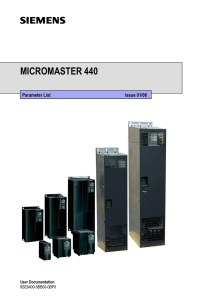 Parameters MICROMASTER 440