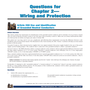 Article 200 Use and Identification of Grounded Neutral Conductors