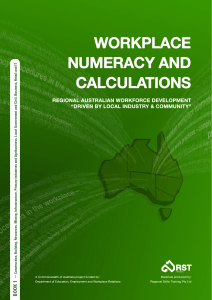 workplace numeracy and calculations