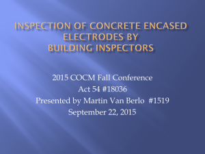 Inspection of Concrete Encased Electrodes by building