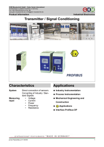 Transmitter / Signal Conditioning Characteristics Applications