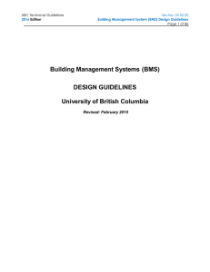 (BMS) Design Guidelines - UBC Technical Guidelines