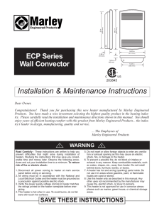 Euro Style Wall Heaters Instruction Manual