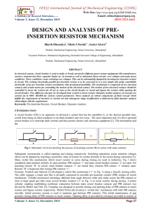 DESIGN AND ANALYSIS OF PRE- INSERTION RESISTOR