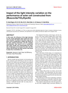 Impact of the light intensity variation on the performance of solar cell