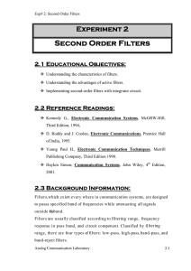 Second Order Filters