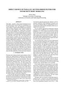 direct design of parallel second-order filters for instrument body