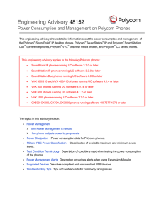 Power Consumption and Management on Polycom Phones Rev G