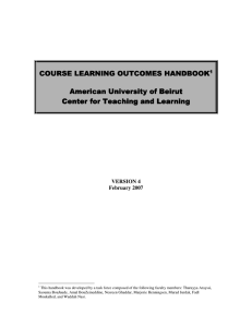 COURSE LEARNING OUTCOMES HANDBOOK Am erican