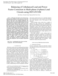 Balancing of Unbalanced Load and Power Factor Correction in Multi