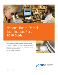 Nation Board Dental Examination Part I Guide