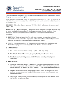 TSA MD 1100.55-9 Settlement Agreements 02.25.13