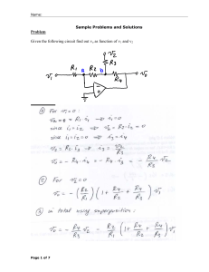 Problem Given the following circuit find out vo as function of v1 and v2