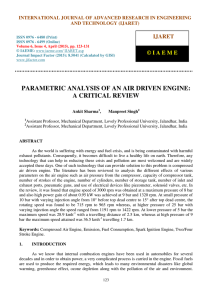 parametric analysis of an air driven engine: a critical