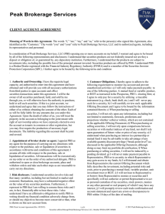 Client Account Agreement - Peak Brokerage Services