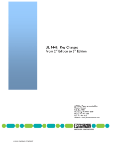 UL 1449: Key Changes From 2 Edition to 3 Edition