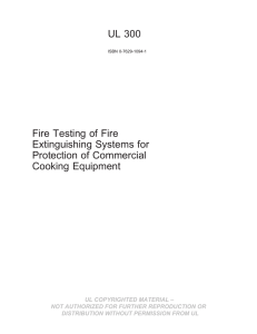 UL 300 Fire Testing of Fire Extinguishing Systems for Protection of