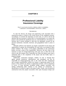 Chapter 6: Professional Liability Insurance Coverage