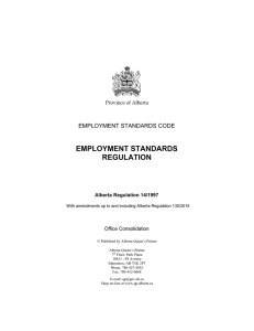 employment standards regulation