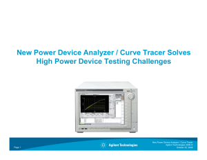 / C S New Power Device Analyzer / Curve Tracer Solves High Power