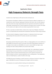High Frequency Dielectric Strength Tests