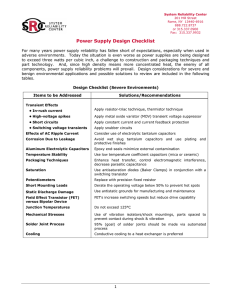 Power Supply Design Checklist - System Reliability Center