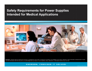 Safety Requirements for Power Supplies Intended for Medical
