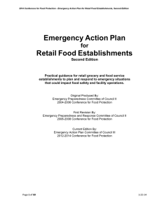 Emergency Action Plan Retail Food Establishments
