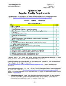 Supplier Quality Requirements