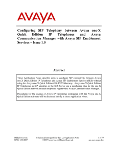 Configuring SIP Telephony between Avaya one