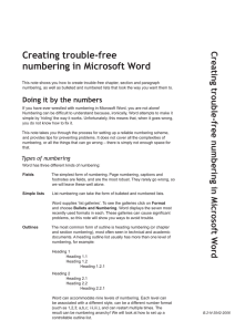 Creating trouble-free numbering in Microsoft Word