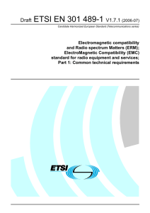 EN 301 489-1 - V1.7.1 - Electromagnetic compatibility and Radio