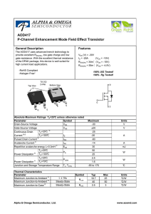 AOD417 P-Channel Enhancement Mode Field Effect Transistor