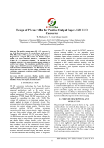 Design of PI controller for Positive Output Super- Lift LUO