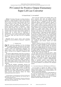 PI Control for Positive Output Elementary Super Lift Luo Converter