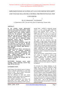 implementation of super lift luo converter with mppt