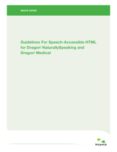 Guidelines For Speech-accessible htML for Dragon