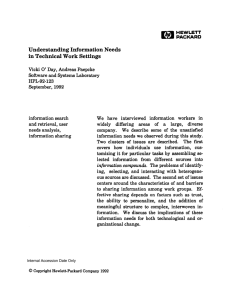 Understanding Information Needs in Technical Work